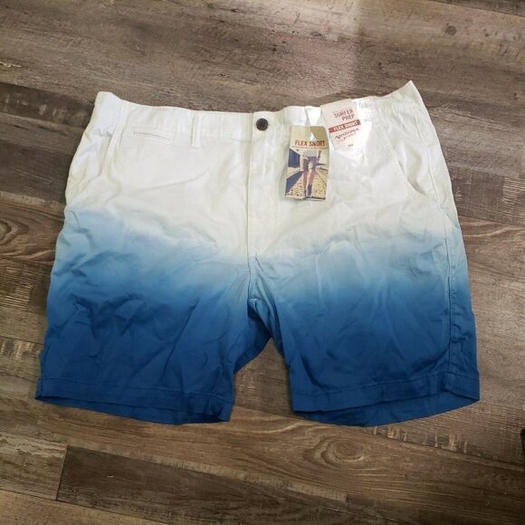 Arizona Jeans Other - Men Arizona Jeans CO Surfer Prep Shorts Casual Flat Front Flex 42 Navy/Tie Dye
